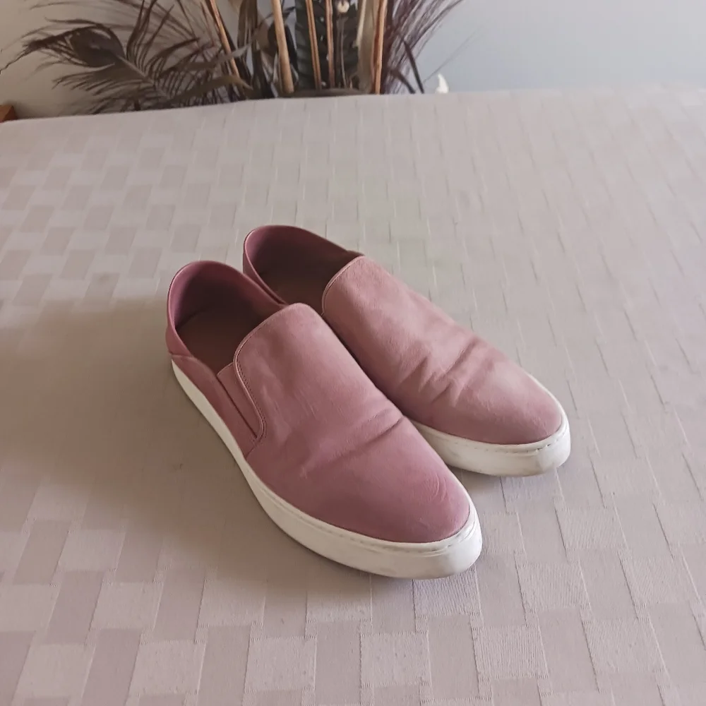 Vince Garvey Suede Slip On Sneakers with Fold Down Back